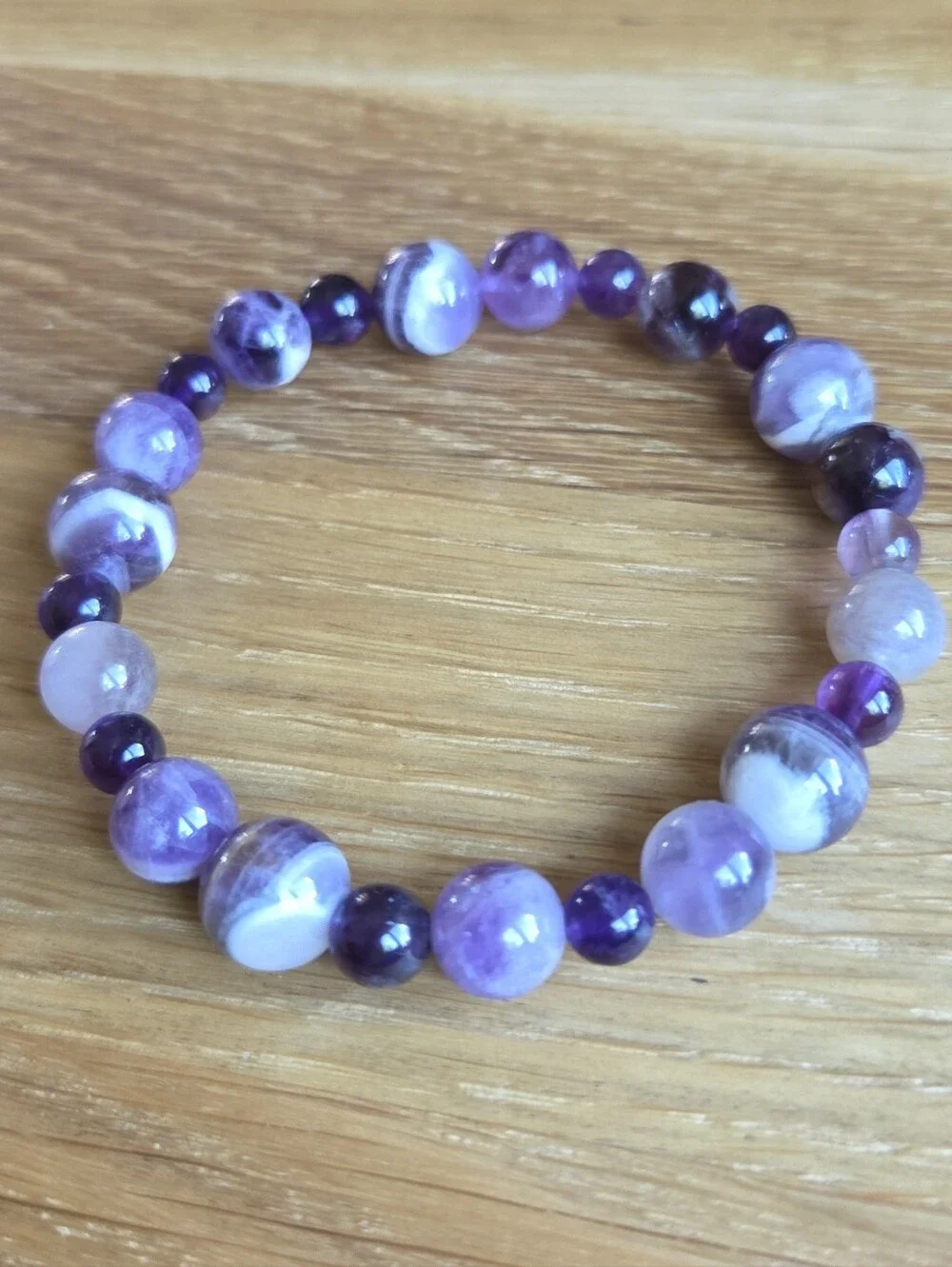 Amethyst Beaded Stretch Bracelet | Handmade